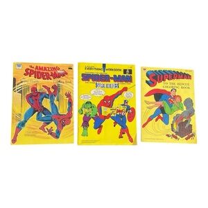 Spider-Man & Superman 1970s-80s Coloring Books